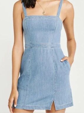 Abercrombie & Fitch Mini Cami Jean Dress with Pockets | Medium Tall